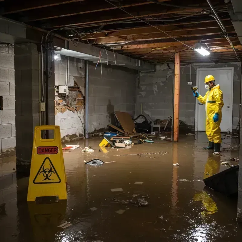 Flooded Basement Electrical Hazard in Milford, IA Property