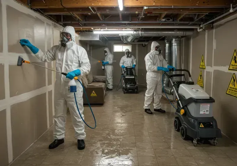 Basement Moisture Removal and Structural Drying process in Milford, IA